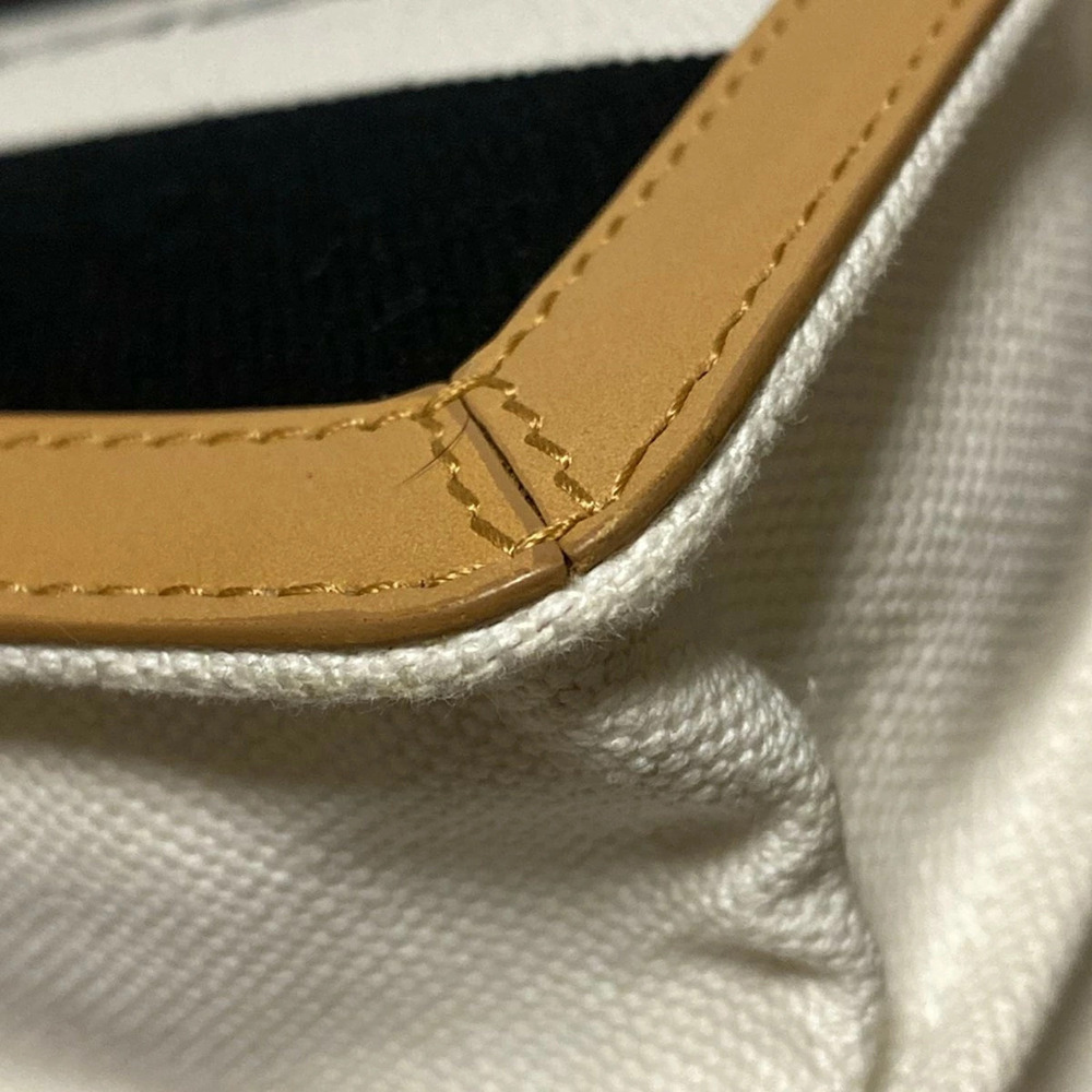 BALENCIAGA Navy Blue Pochette Shoulder Bag Black White Beige Leather - Picture 5 of 7